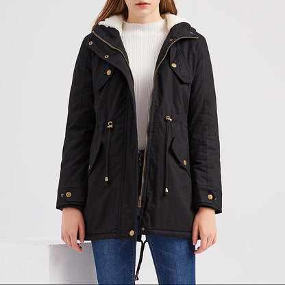 Women's Plus Size Hooded Fleece Lined Parka Winter Coat