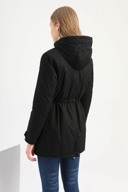 Women's Plus Size Hooded Fleece Lined Parka Winter Coat