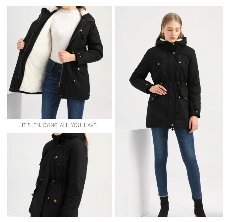 Women's Plus Size Hooded Fleece Lined Parka Winter Coat