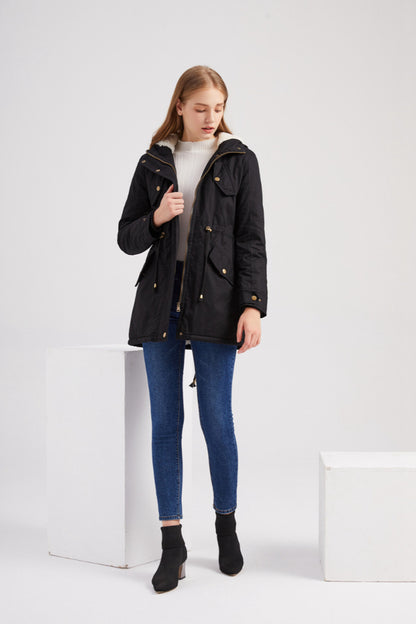 Women's Plus Size Hooded Fleece Lined Parka Winter Coat