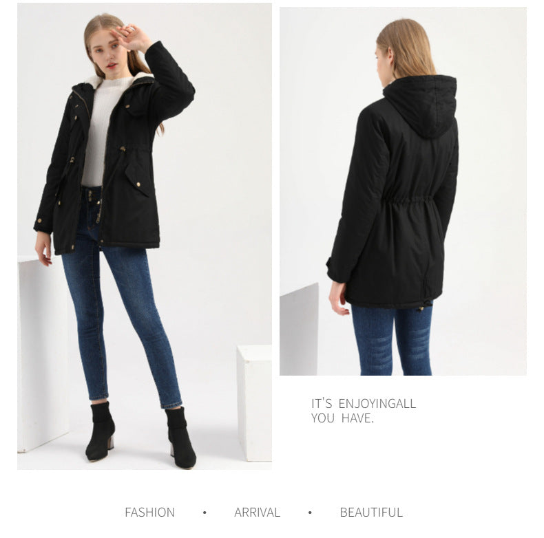 Women's Plus Size Hooded Fleece Lined Parka Winter Coat