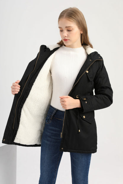 Women's Plus Size Hooded Fleece Lined Parka Winter Coat