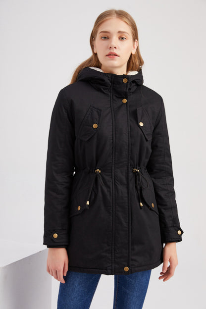 Women's Plus Size Hooded Fleece Lined Parka Winter Coat