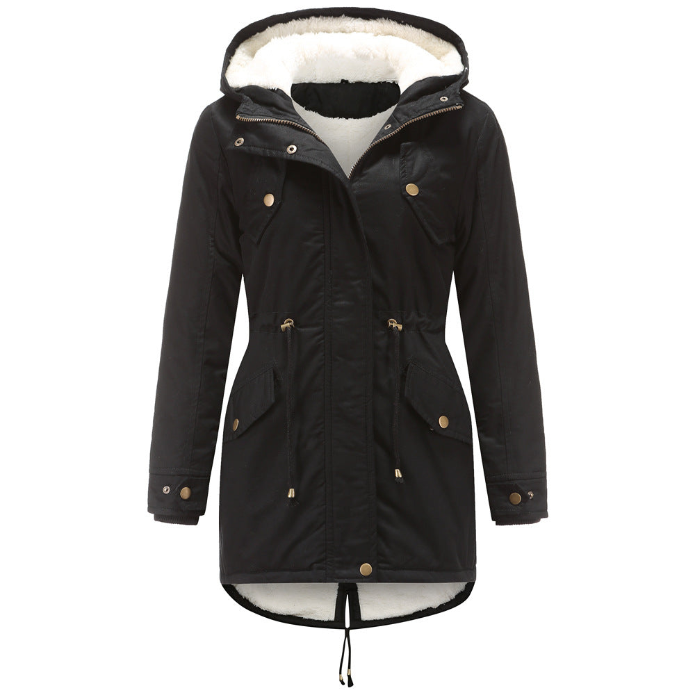 Women's Plus Size Hooded Fleece Lined Parka Winter Coat