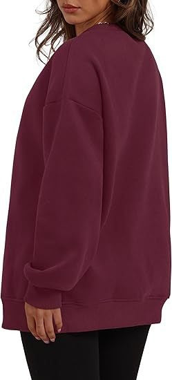 Oversized Crewneck Fleece Sweatshirt - Cozy Pullover Top