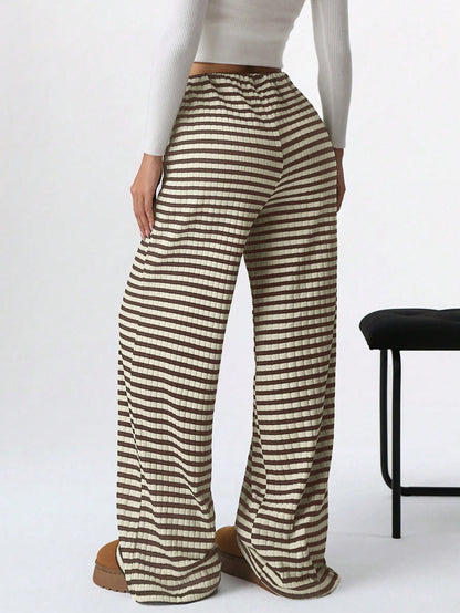 Cotton Wide Leg Lounge Pants with Drawstring Waist