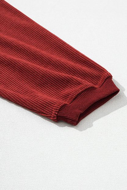 Ribbed Corduroy Love Graphic Pullover Valentine Sweatshirt