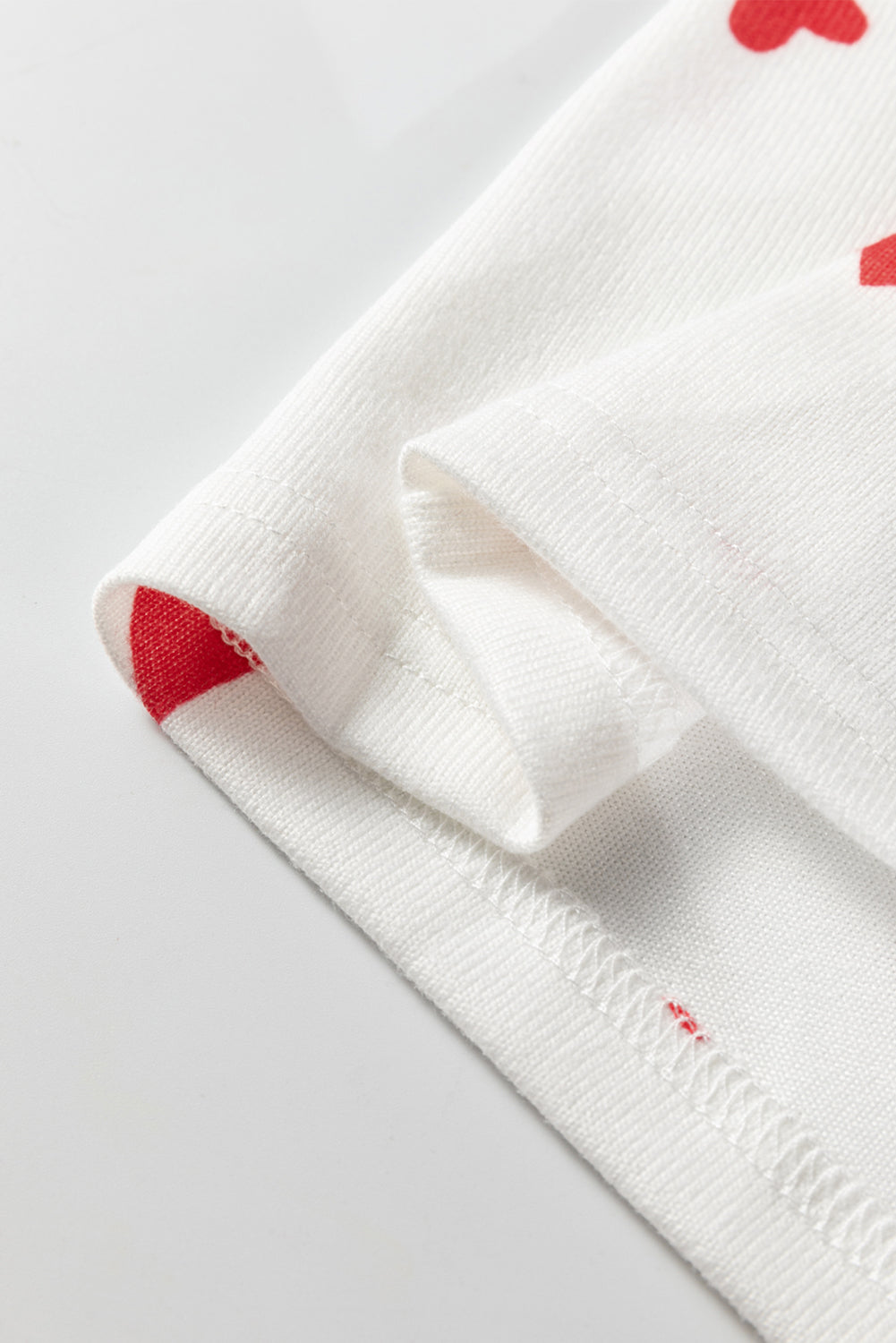 Womens Heart Print Pajama Set Long Sleeve Lounge Set