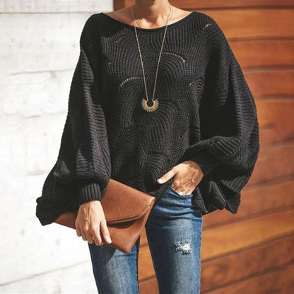 Women's Oversized Batwing Pointelle Knit Sweater