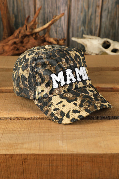 MAMA Leopard Embroidered Baseball Cap for Women