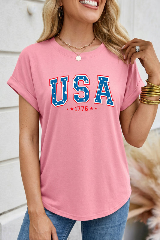 USA 1776 Graphic July 4th Patriotic Tee Shirt
