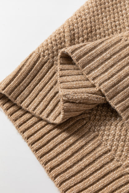 Cozy Cable Knit Drop Shoulder Oversized Sweater Dress