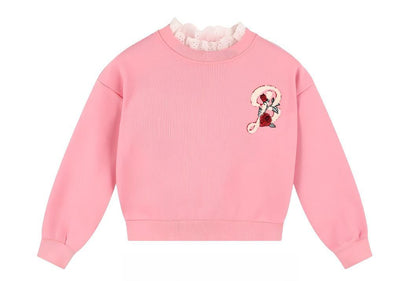 Girls Rose Sweatshirt and Pants Set Casual Outfit