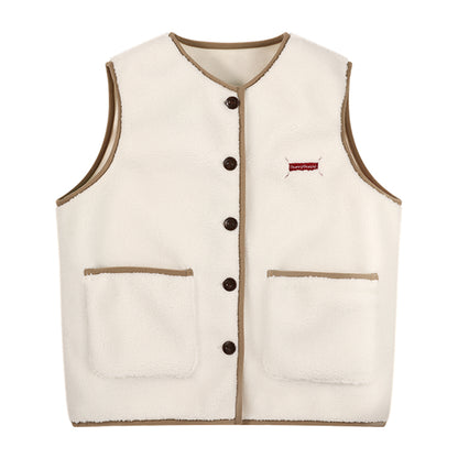 Girls Button Front Vest with Pockets