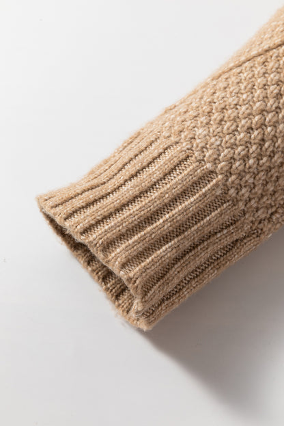 Cozy Cable Knit Drop Shoulder Oversized Sweater Dress