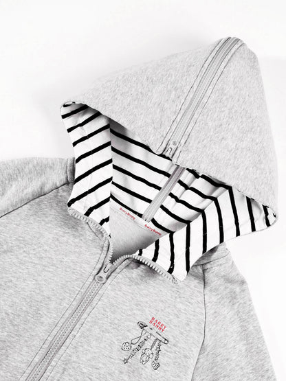 Girls Grey Hoodie Jacket and Faux Layered Skirt Pants Set