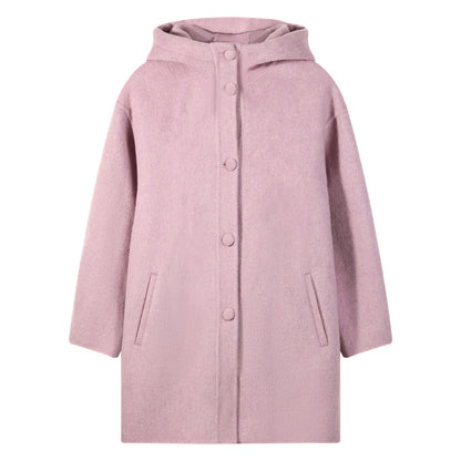 Girls Winter Wool Coat Warm Long Hooded Jacket