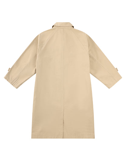 Girls Oversized Trench Coat in Neutral Maillard Style