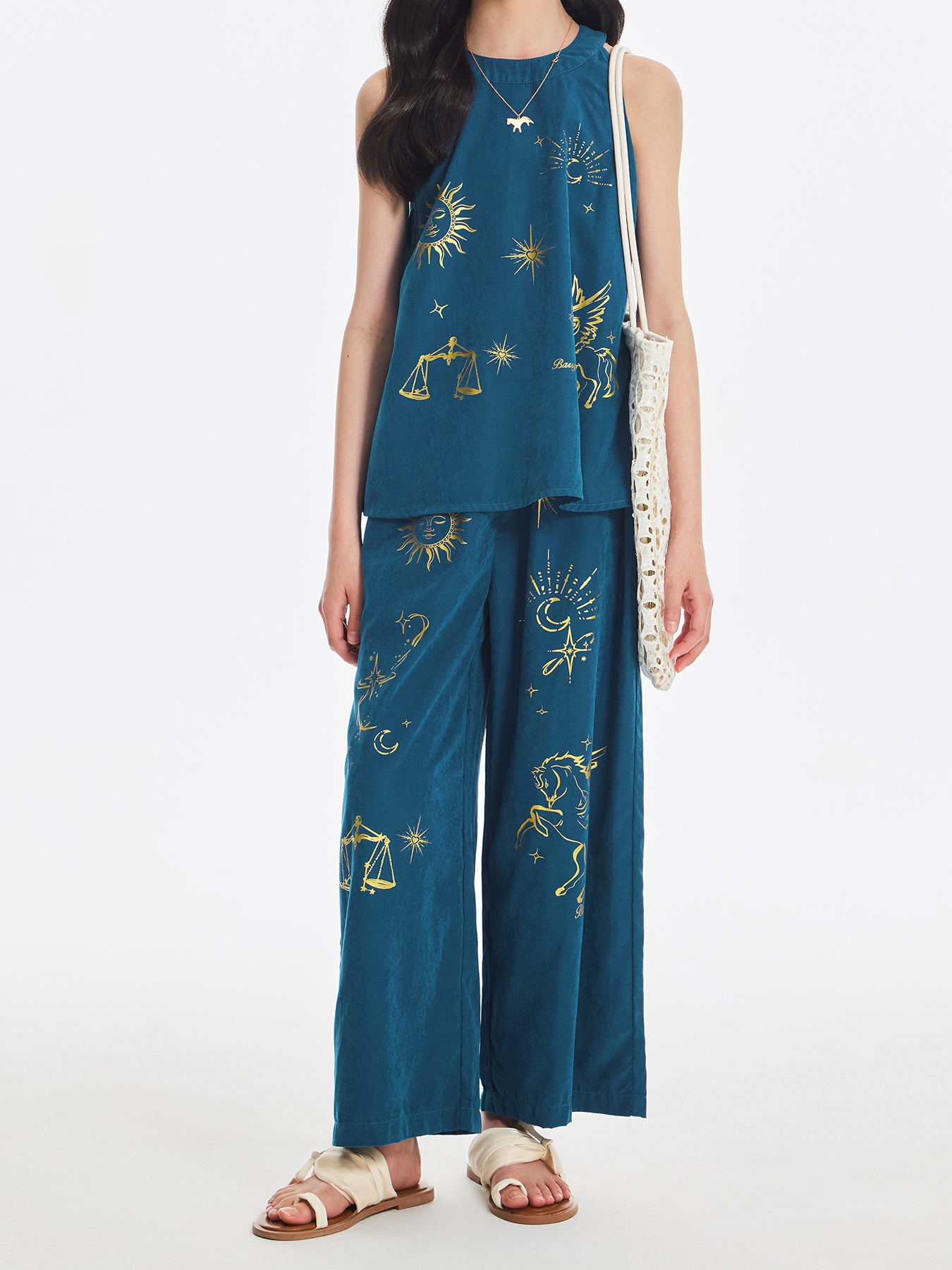 Girls Summer Sleeveless Top and Wide Leg Pants
