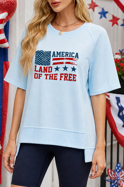 America Land of the Free July 4th Graphic Tee