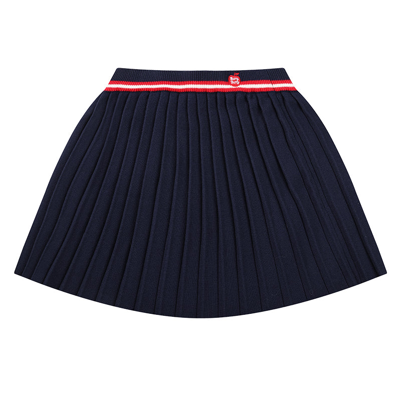 Kids’ Classic Pleated Knit Skirt with Collegiate Style