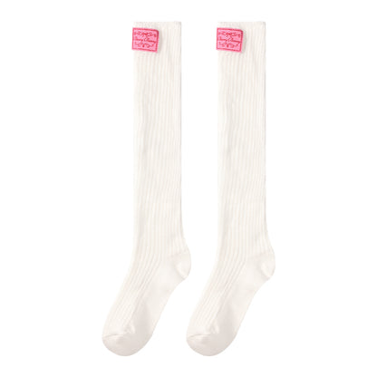 Kids White Slouch Socks Long Ribbed Fashion Style