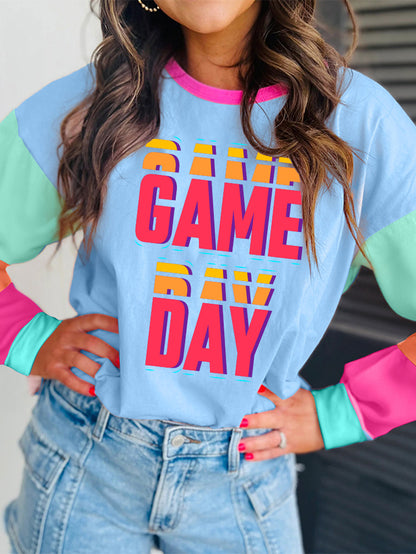 Vibrant Game Day Colorblock Graphic Tee