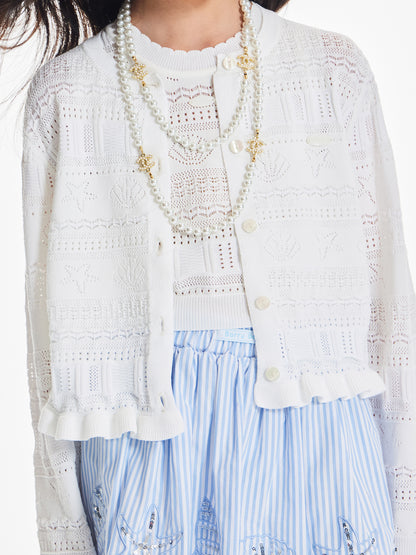 Girls Summer Knit Cardigan Sun Protection Cover Up