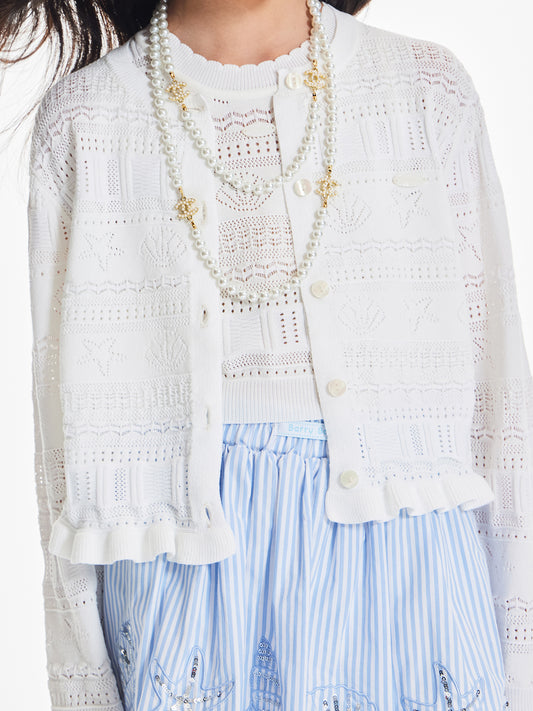Girls Summer Knit Cardigan Sun Protection Cover Up