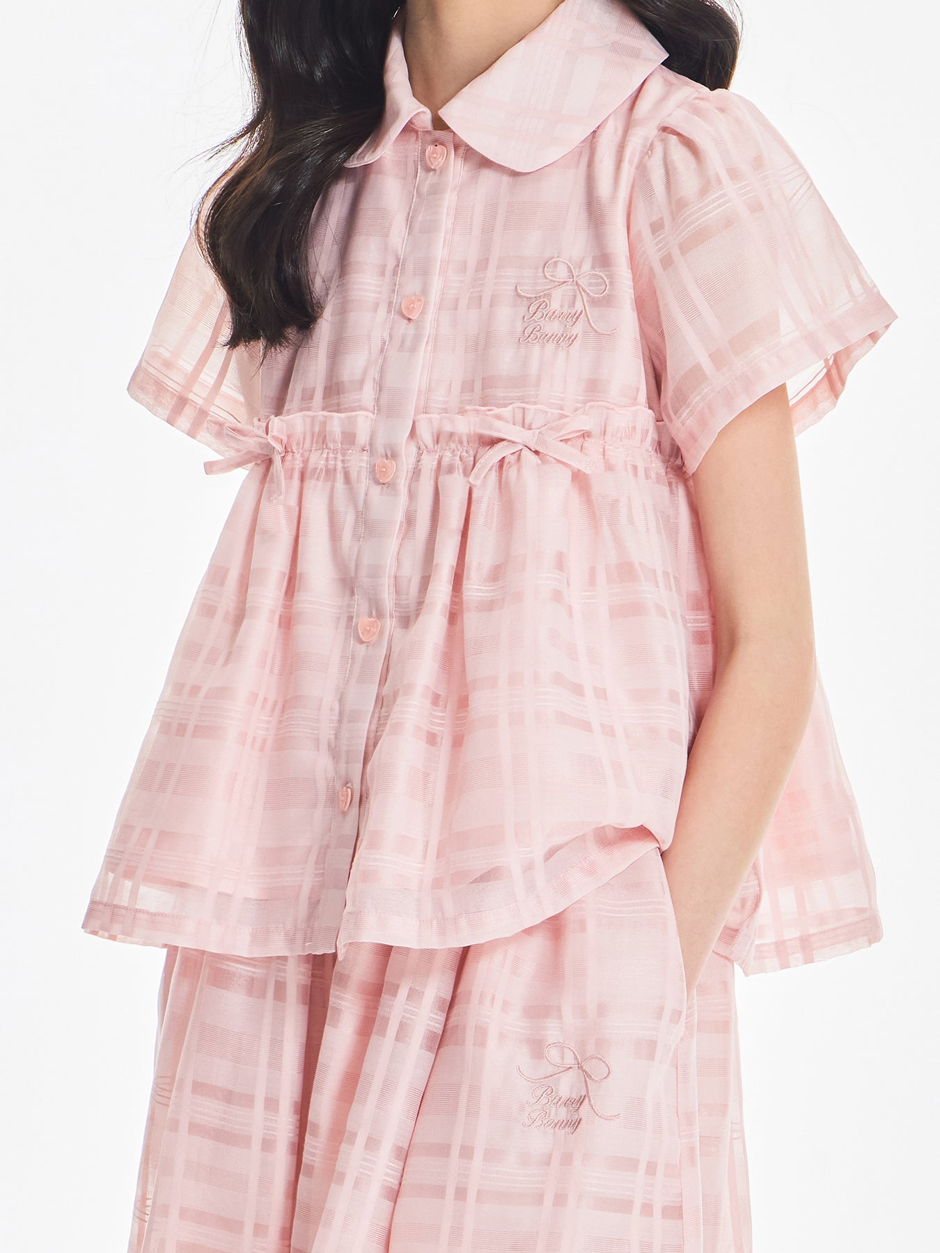 Girls Pink Bow Polo Shirt or Wide Leg Pants