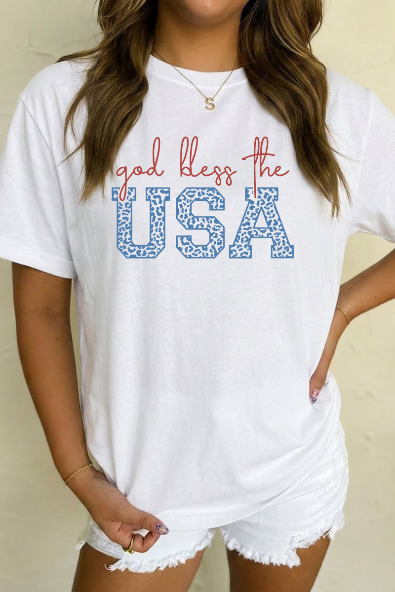 “God Bless The USA” 4th of July Oversized Graphic Tee