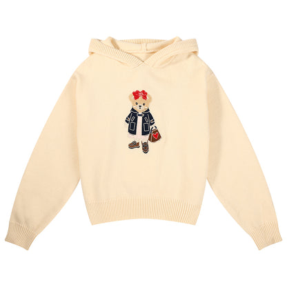 Kids Classic Pullover Hoodie with Bear Embroidery Sweater
