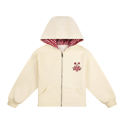 Girls Bear Hoodie Sweatshirt and Straight Pants Set