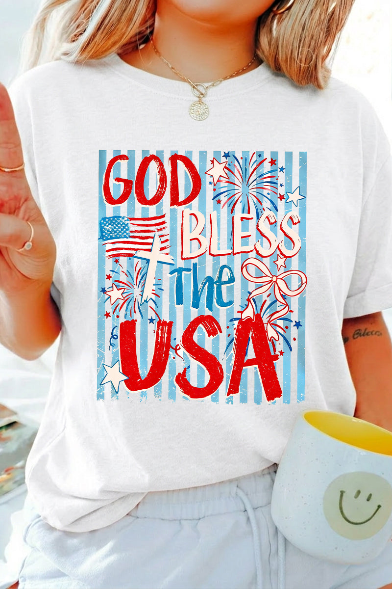 "God Bless The USA" 4th of July Patriotic Tee
