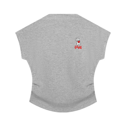 Girls Embroidered Mock Neck Short Sleeve Summer T-Shirt