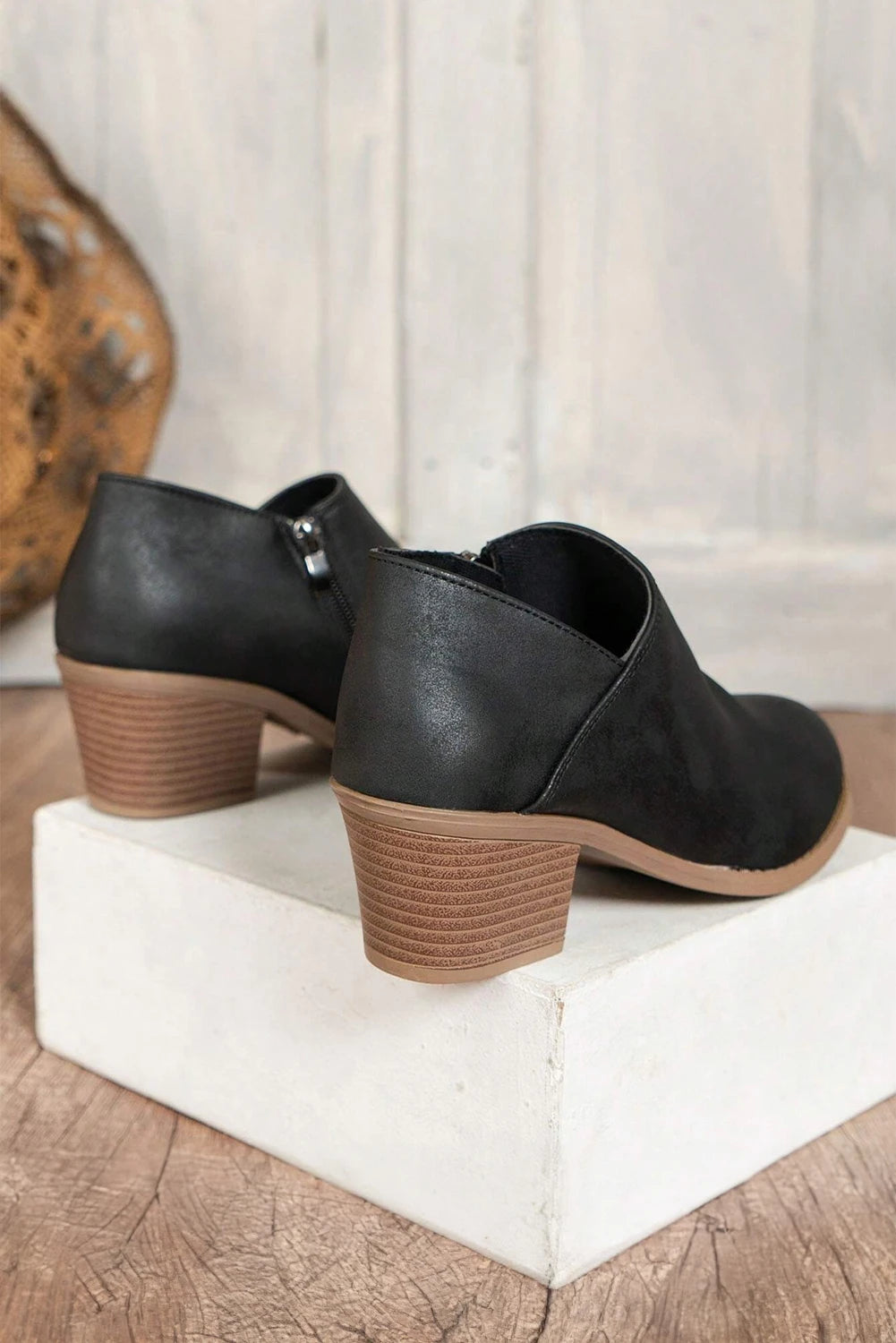 Philippine Gray Tulip Opening Suede Ankle Boots