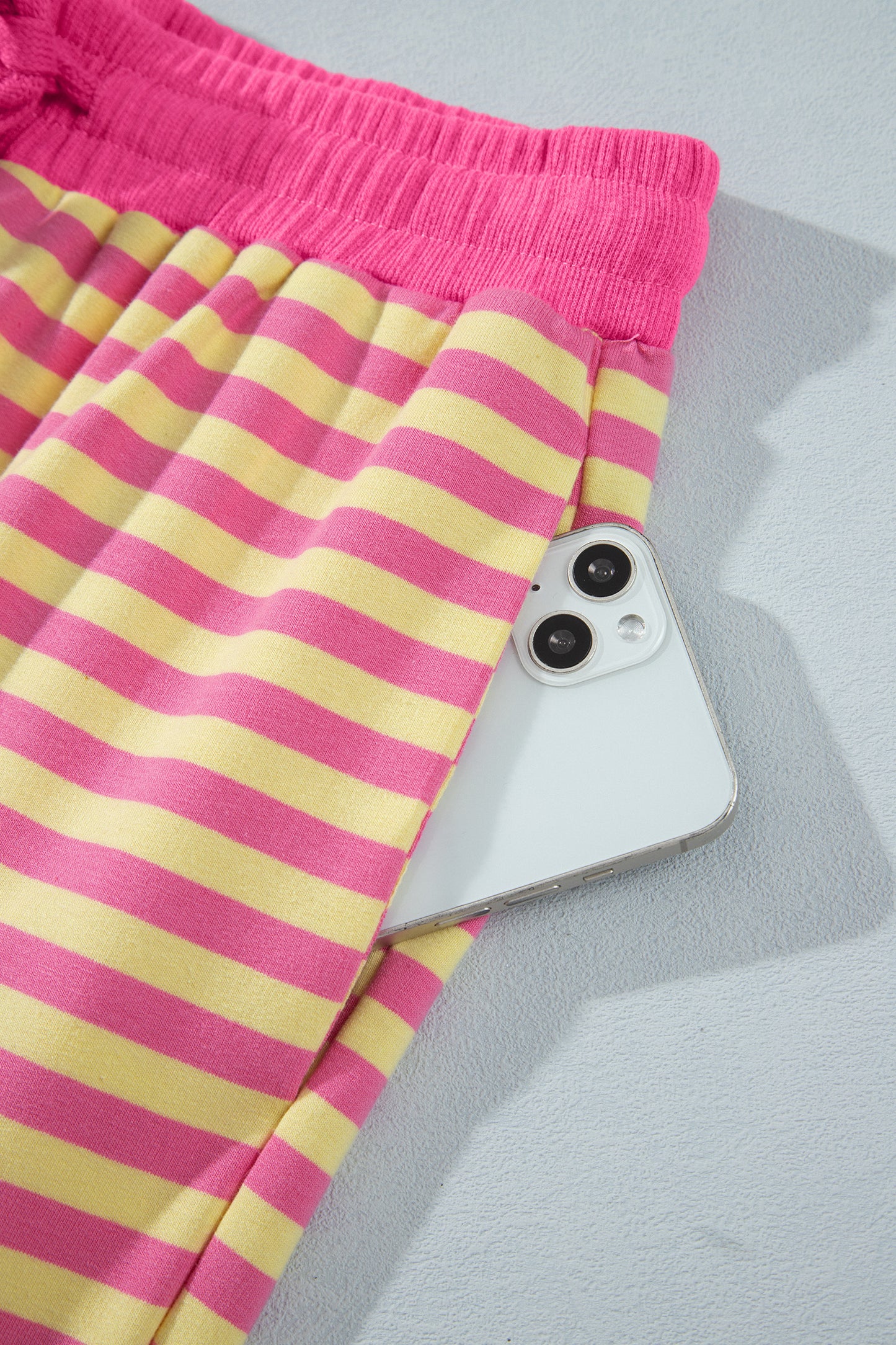 Pink Stripe Wide Leg Lounge Set Women 2 Piece Outfit