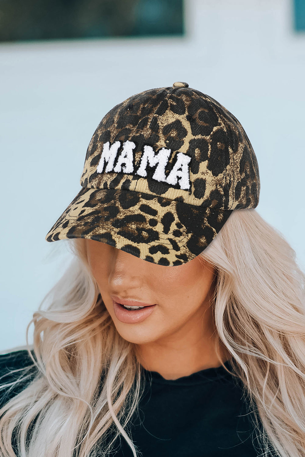 MAMA Leopard Embroidered Baseball Cap for Women