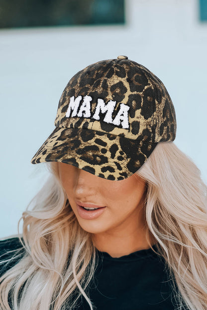 MAMA Leopard Embroidered Baseball Cap for Women