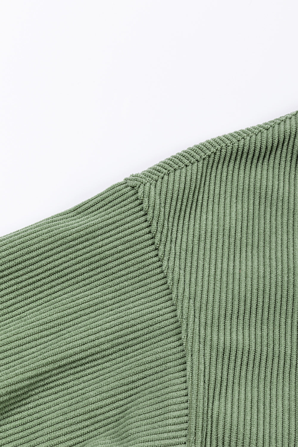 Black Ribbed Corduroy Oversized Pullover Sweatshirt