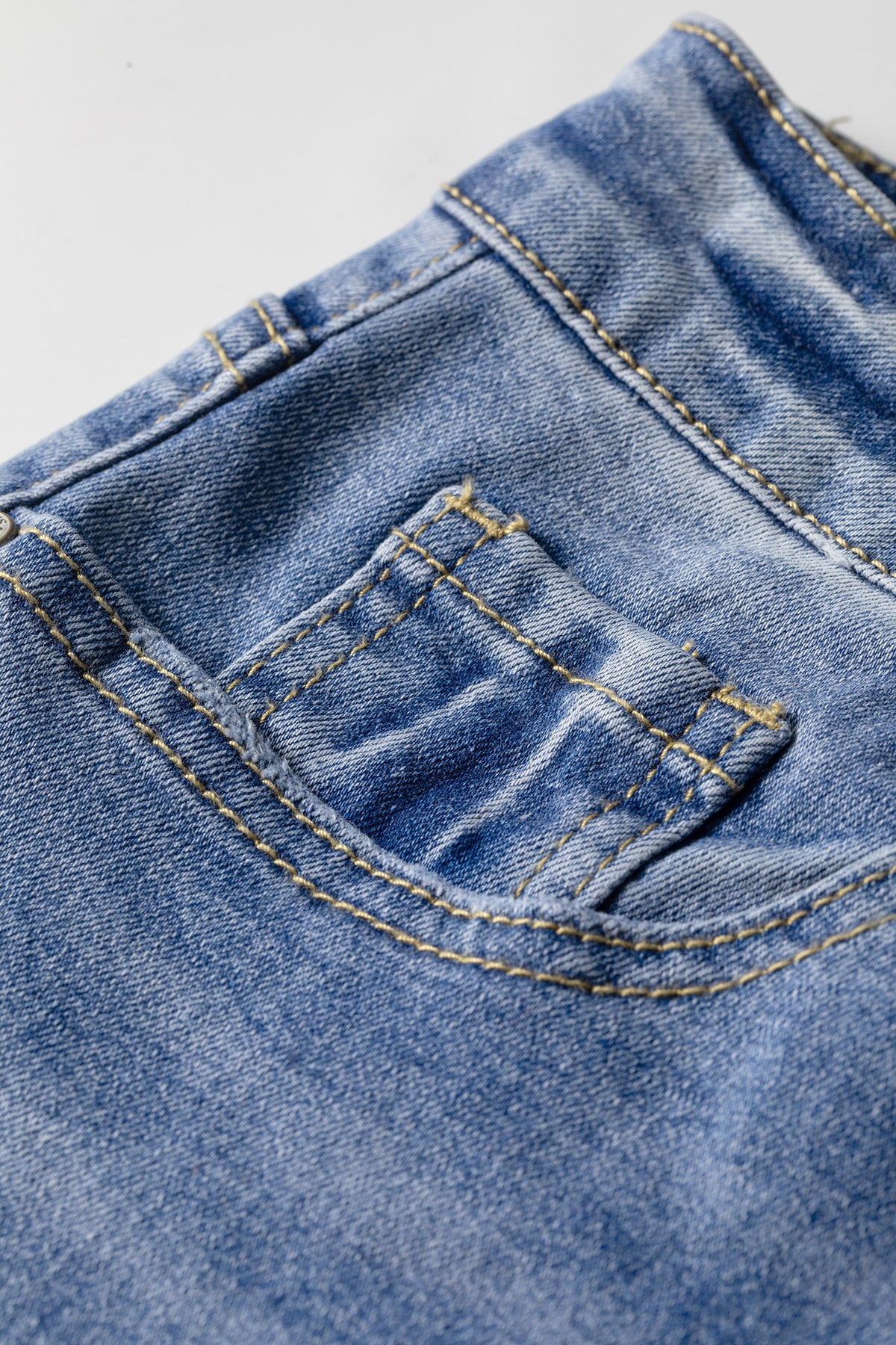 Western Embroidered Flare Jeans Frayed Hem Bootcut Denim