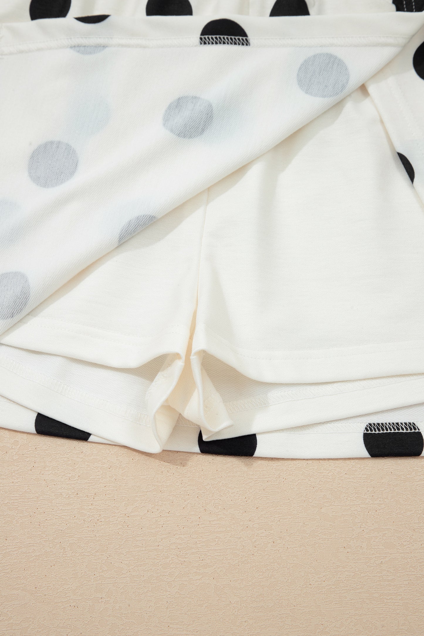 Polka Dot Tank Top Split Skort 2 Piece Lounge Set