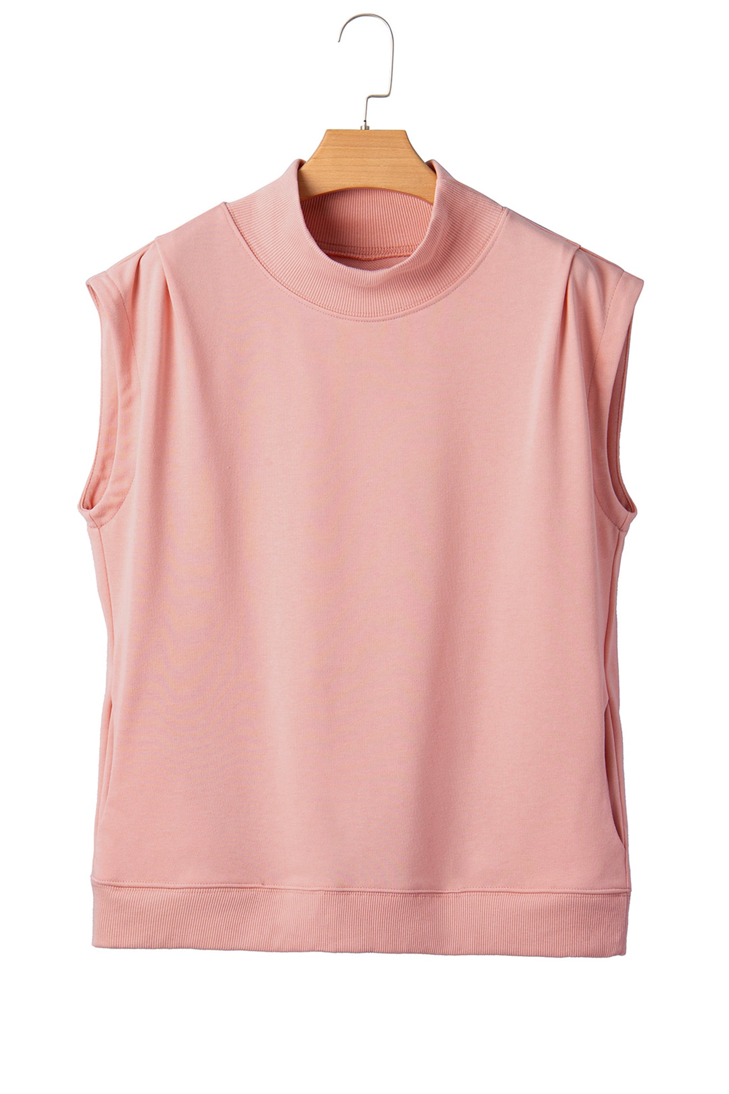High Neck Cap Sleeve Loose Casual Top