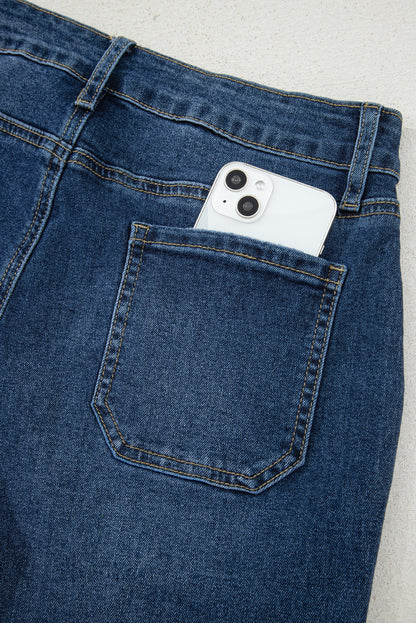 Breen Cropped High Rise Wide Leg Denim Pants