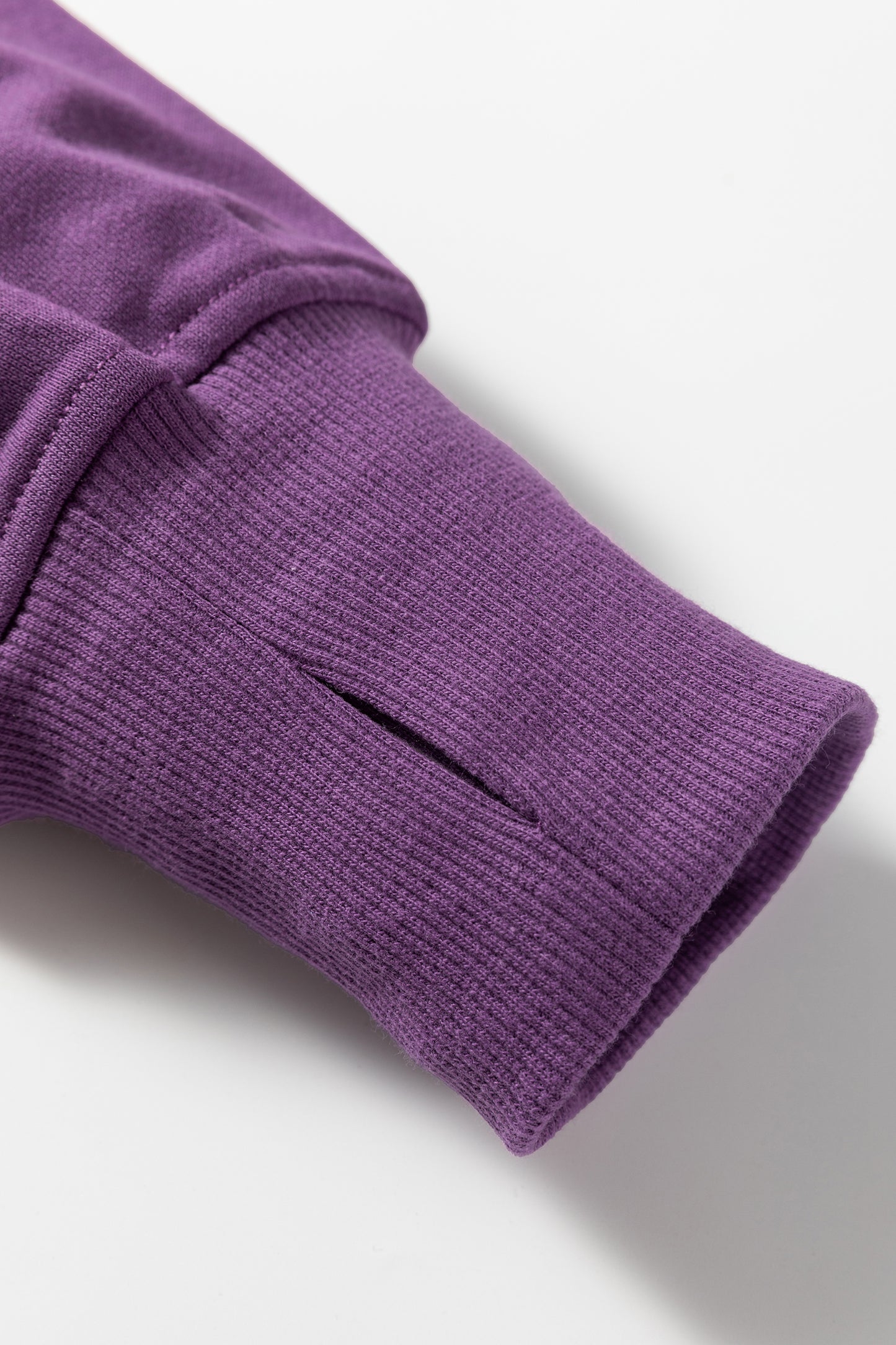 Solid Oversize Slit Sweatshirt with Ribbed Leggings Set