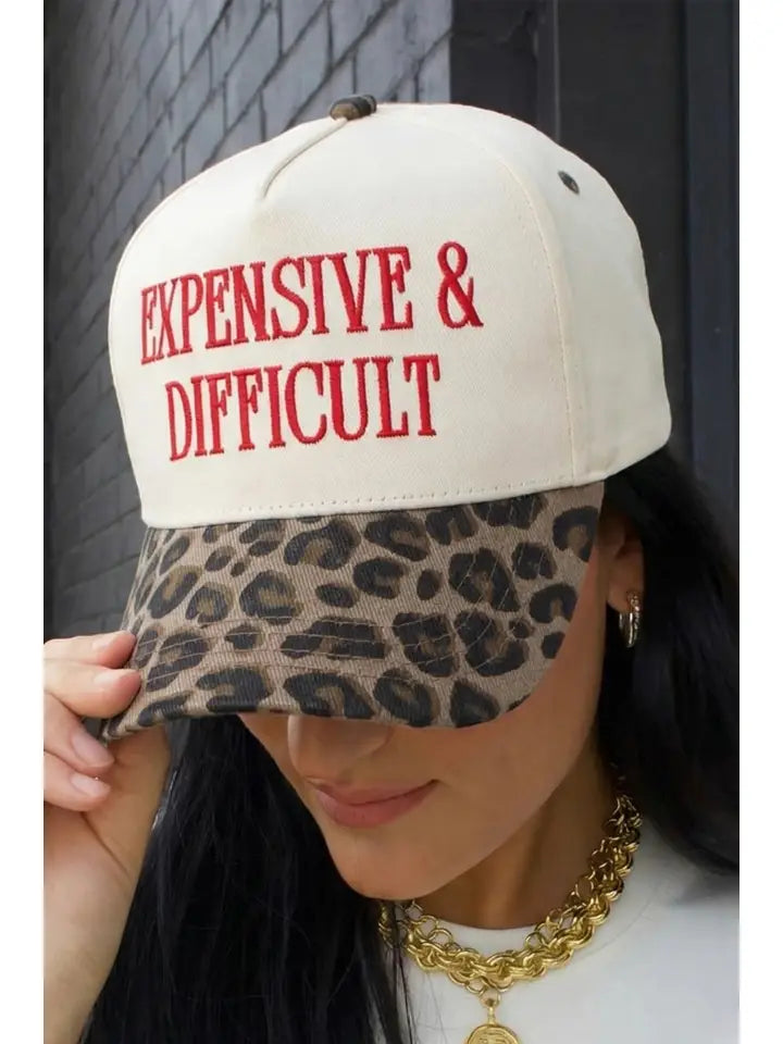 Red Dahlia Leopard Contrast Brim Baseball Cap Adjustable Hat