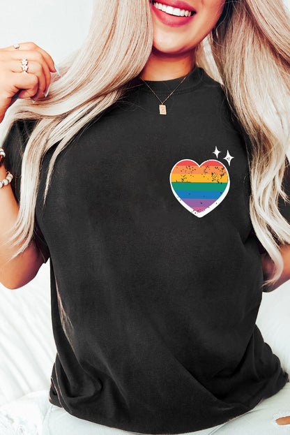 In My Pride Era Rainbow Heart Graphic Cotton Blend Tee