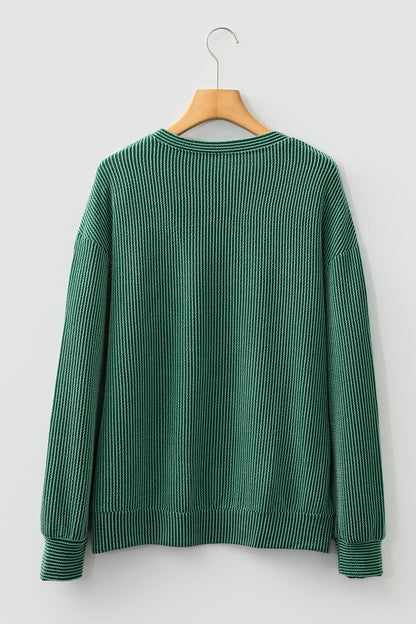 Corduroy MERRY Letter Christmas Pullover Sweatshirt