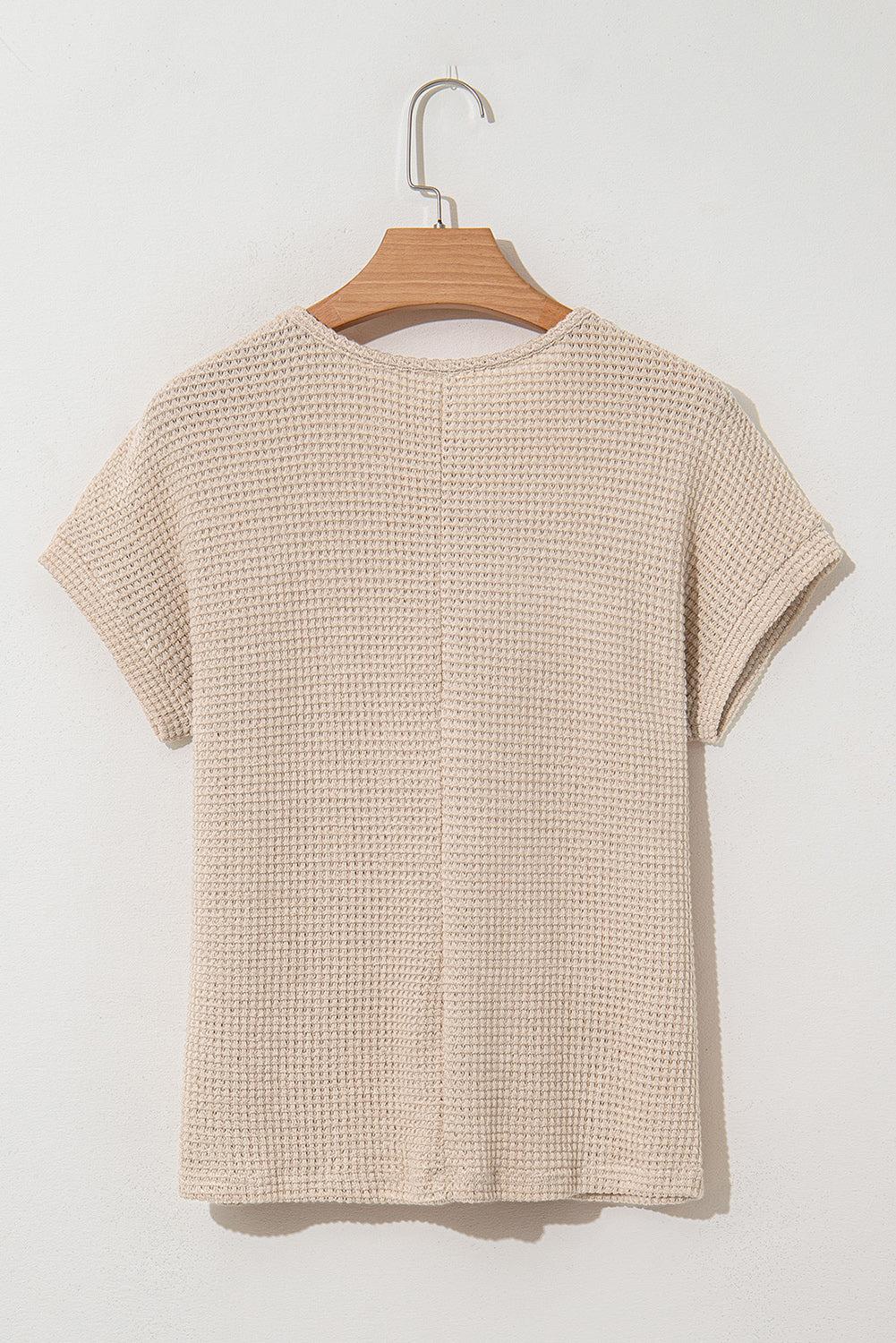 Mist Green Lace Patchwork Waffle Knit Summer Top
