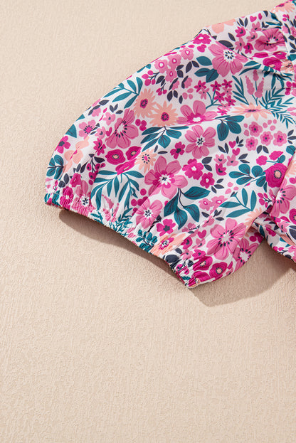 Easter Floral Collared Button Mini Dress